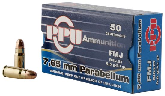 Picture of Ppu Pph765p Handgun 7.65X21mm Parabellum 93 Gr Full Metal Jacket 50 Per Box/ 20 Case 