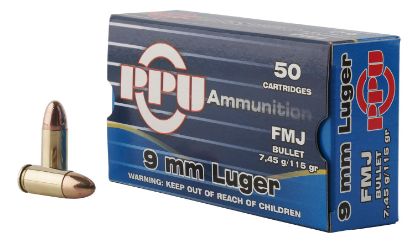 Picture of Ppu Pph9f1 Handgun 9Mm Luger 115 Gr Full Metal Jacket 50 Per Box/ 20 Case 