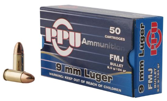 Picture of Ppu Pph9f2 Handgun 9Mm Luger 124 Gr Full Metal Jacket 50 Per Box/ 20 Case 