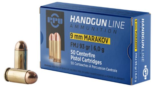 Picture of Ppu Pph9mf Handgun 9X18 Makarov 93 Gr Full Metal Jacket 50 Per Box/ 20 Case 