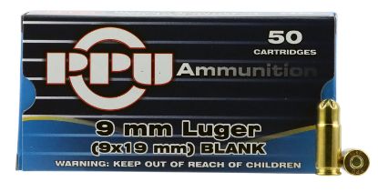 Picture of Ppu Ppb9l Blank Ammo 9Mm Luger 50 Per Box/ 20 Case 