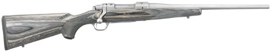 Picture of Ruger 17110 Hawkeye Compact Compact 308 Win 4+1 16.50" Matte Stainless Steel Barrel, Integral Scope Mounts Stainless Steel Receiver, Black Fixed Laminate Stock 