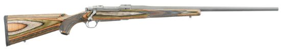 Picture of Ruger 17121 Hawkeye Predator Full Size 22-250 Rem 4+1 24" Matte Stainless Steel Barrel, Integral Scope Mounts Stainless Steel Receiver, Green Mountain Fixed Laminate Stock 