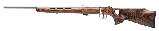 Picture of Savage Arms 25795 Mark Ii Btv 22 Lr Caliber With 5+1 Capacity, 21" Barrel, Satin Stainless Metal Finish & Fixed Thumbhole Natural Brown Stock Left Hand (Full Size) 