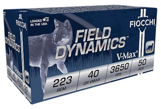 Picture of Fiocchi 223Hvb50 Field Dynamics 223 Rem 40 Gr Hornady V Max 50 Per Box/ 20 Case 