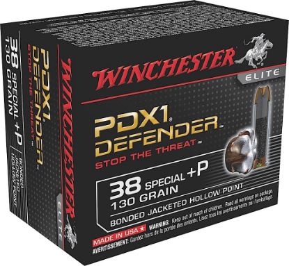 Picture of Winchester Ammo S38pdb Defender 38 Special +P 130 Gr Bonded Jacket Hollow Point 20 Per Box/ 10 Case 