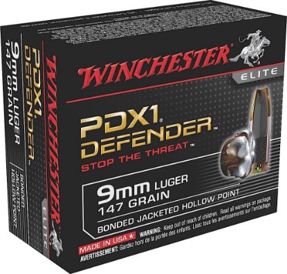 Picture of Winchester Ammo S9mmpdb1 Defender 9Mm Luger 147 Gr Bonded Jacket Hollow Point 20 Per Box/ 10 Case 