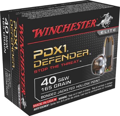 Picture of Winchester Ammo S40swpdb Defender 40 S&W 165 Gr Bonded Jacket Hollow Point 20 Per Box/ 10 Case 