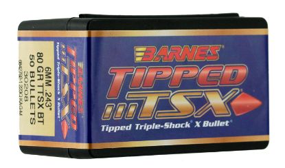 Picture of Barnes Bullets 30208 Tipped Tsx 6Mm .243 80 Gr Ttsx Boat Tail 50 Per Box 