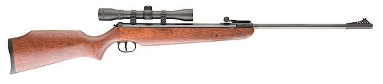 Picture of Umarex Ruger Air Guns 2244001 Air Hawk Combo Spring Piston 177 Pellet 1Rd Blued Rec/Barrel Dark Hardwood Stock Includes 4X32mm Scope 