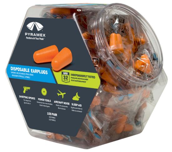 Picture of Pyramex Pydp1000bn Disposable Earplugs Foam 32 Db In The Ear Orange Adult 100 Pair 