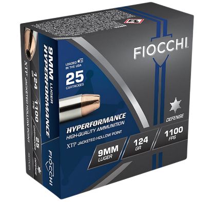 Picture of Fiocchi 9Xtpc25 Hyperformance 9Mm Luger 124 Gr Hornady Xtp Hollow Point 25 Per Box/ 20 Case 
