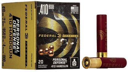 Picture of Federal Pd412jge000 Premium Personal Defense 410 Gauge 2.50" 7/16 Oz 000 Buck Shot 20 Per Box/ 10 Case 