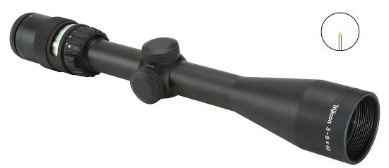 Picture of Trijicon 200008 Accupoint Black Hardcoat Anodized 3-9X 40Mm 1" Tube Illuminated Green Triangle Post Reticle 