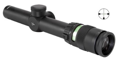 Picture of Trijicon 200054 Accupoint Black Hardcoat Anodized 1-4X 24Mm 30Mm Tube German #4 Crosshair W/ Green Dot Reticle 