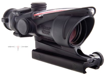 Picture of Trijicon 100219 Acog Black Hardcoat Anodized 4X32mm Illuminated Red Horseshoe .223/5.56 Bdc Reticle 