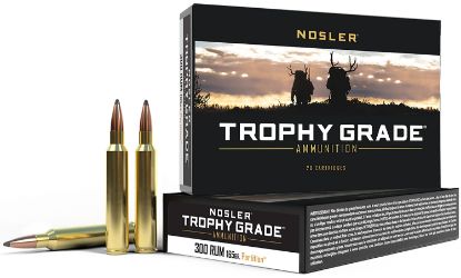 Picture of Nosler 60064 Trophy Grade 300 Rum 165 Gr Nosler Spitzer Partition 20 Per Box/ 10 Case 