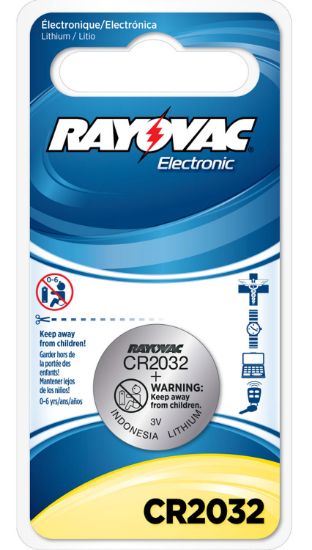 Picture of Rayovac Kecr20321 Cr2032 Lithium Coin Cell Silver 3.0 Volts 225 Mah 