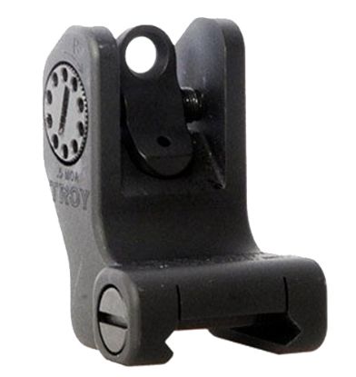 Picture of Troy Ind Ssigfrsrobt00 Rear Fixed Battlesight Round Black Hardcoat Anodized For Ar-15/Ar-10 