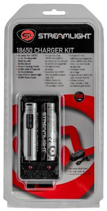 Picture of Streamlight 22010 18650 Battery Charger W/Batteries Black 18650 Li-Ion Rechargeable Battery 