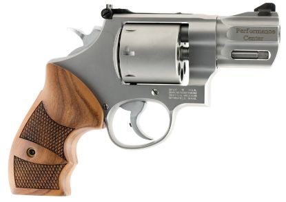 Picture of Smith & Wesson 170133 Performance Center Model 627 38 S&W Spl +P, 357 Mag 8Rd 2.63" Stainless Steel Barrel & Cylinder Matte Silver Stainless Steel Frame With Wood Grip 