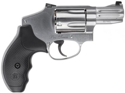 Picture of Smith & Wesson 178044 M&P Performance Center 640 J-Frame Frame 357 Mag/38 S&W Spl +P 5Rd 2.13" Satin Stainless Steel Barrel, Cylinder & Frame, Black Finger Groove Grip, Concealed Hammer 