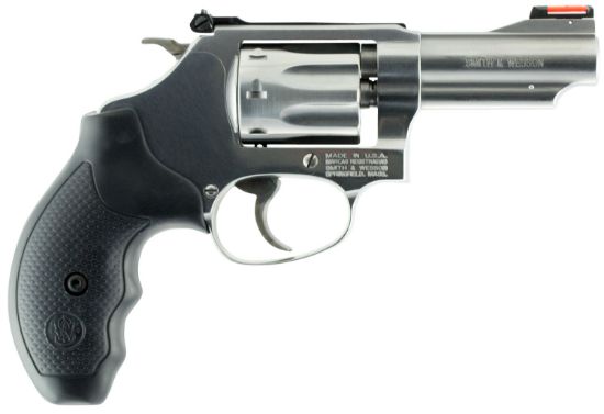 Picture of Smith & Wesson 162634 Model 63 22 Lr 8 Shot 3" Stainless Steel Barrel, Satin Stainless Steel J-Frame, Hi-Viz Fiber Optic Red Front/Adjustable Rear Sight 