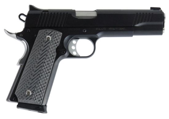 Picture of Magnum Research De1911g 1911 G 45 Acp Caliber With 5.01" Barrel, 8+1 Capacity, Overall Matte Black Finish Carbon Steel, Beavertail Frame, Serrated Slide & Black/Gray G10 Grip 