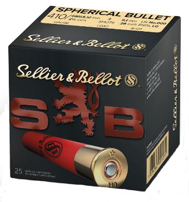 Picture of Sellier & Bellot Sb410a Hunting 410 Gauge 2.50" 3 Pellets 1/2 Oz Spherical 000 Buck Shot 25 Bx/ 20 Case 