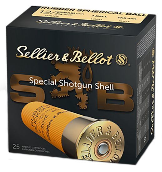 Picture of Sellier & Bellot Sb12rba Shotgun 12 Gauge 2.75" 2 11/16 Oz 1 Rubber Ball Shot 25 Bx/ 10 Case 