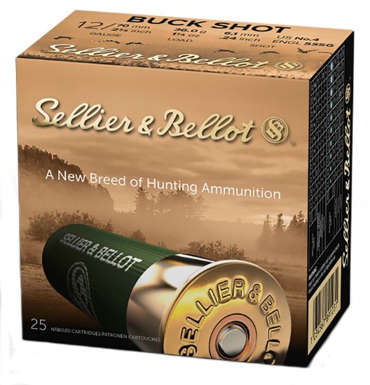 Picture of Sellier & Bellot Sb12bsb Hunting 12 Gauge 2.75" 27 Pellets 1 1/4 Oz 4 Buck Shot 25 Bx/ 10 Case 