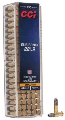 Picture of Cci 0056 Subsonic Small Game 22 Lr 40 Gr Lead Hollow Point 100 Per Box/ 50 Case 