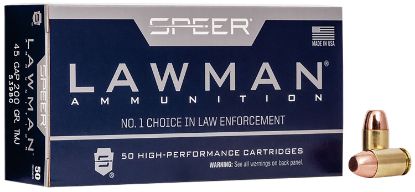 Picture of Speer 53980 Lawman 45 Gap 200 Gr Total Metal Jacket Flat Nose 50 Per Box/ 20 Case 