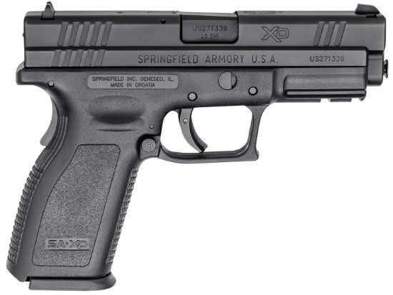 Picture of Springfield Armory Xd9102 Xd Service *Ca Compliant 40 S&W 10+1 4" Black Melonite Steel Barrel & Serrated Slide, Black Polymer Frame W/Picatinny Rail, Black Polymer Grip 