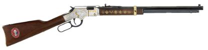 Picture of Henry H004es Golden Boy Eagle Scout Tribute Edition 22 Short Caliber With 16 Lr/21 Short Capacity, 20" Octagon Barrel, Nickel-Plated Metal Finish & American Walnut Stock Right Hand 