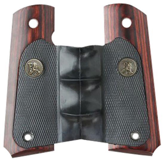 Picture of Pachmayr 00423 American Legend Grip Wraparound Black Rubber With Rosewood Trim & Finger Grooves For 1911 