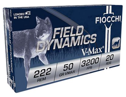 Picture of Fiocchi 222Hva Field Dynamics 222 Rem 50 Gr Hornady V Max 20 Per Box/ 10 Case 