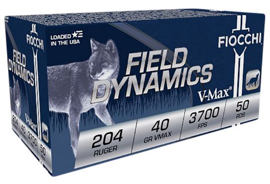 Picture of Fiocchi 204Hvb Field Dynamics 204 Ruger 40 Gr Hornady V Max 50 Per Box/20 Case 