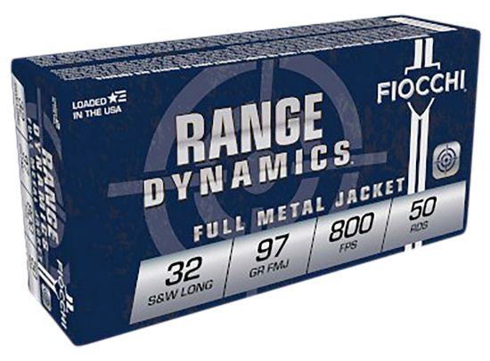 Picture of Fiocchi 32Swla Range Dynamics 32 S&W Long 97 Gr Full Metal Jacket 50 Per Box/ 20 Case 