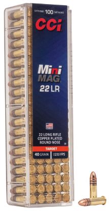 Picture of Cci 0030 Mini-Mag High Velocity 22 Lr 40 Gr Copper Plated Round Nose 100 Per Box/50 Case 