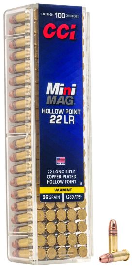 Picture of Cci 0031 Mini-Mag High Velocity 22 Lr 36 Gr Copper Plated Hollow Point 100 Per Box/ 50 Case 