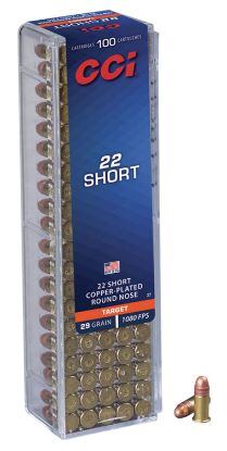 Picture of Cci 0027 Target Rimfire 22 Short 29 Gr Copper Plated Round Nose 100 Per Box/ 50 Case 