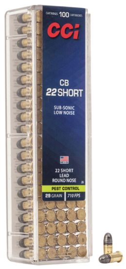 Picture of Cci 0026 Specialty Cb Pest Control 22 Short 29 Gr Lead Round Nose 100 Per Box/ 50 Case 