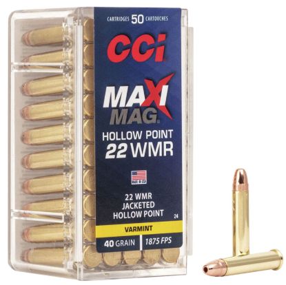 Picture of Cci 0024 Maxi-Mag Rimfire 22 Wmr 40 Gr Jacket Hollow Point 50 Per Box/ 40 Case 