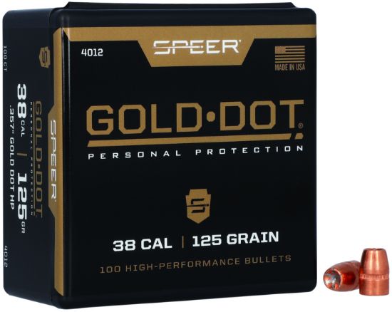 Picture of Speer 4012 Gold Dot Personal Protection 38 Cal .357 125 Gr Hollow Point 100 Per Box/ 5 Case 