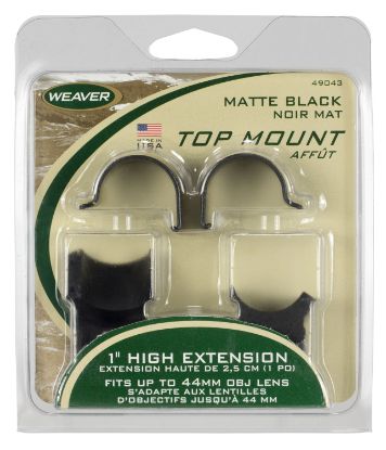 Picture of Weaver Mounts 49043 Detachable Extension Top Mount Rings Matte Black 1" Extra High 