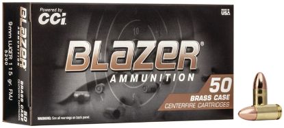 Picture of Cci 5200 Blazer Brass Handgun 9Mm Luger 115 Gr Full Metal Jacket 50 Per Box/ 20 Case 