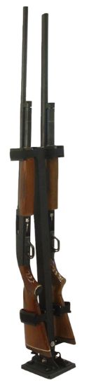 Picture of Rugged Gear 10082 Floor Mount Gun Rack 2 Rifle/Shotgun Black Metal 