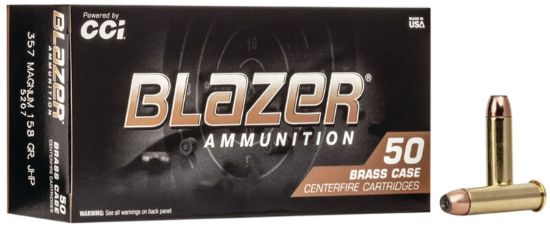 Picture of Cci 5207 Blazer Brass Handgun 357 Mag 158 Gr Jacket Hollow Point 50 Per Box/ 20 Case 