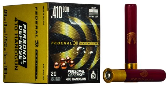 Picture of Federal Pd413jge000 Premium Personal Defense 410 Gauge 3" 5 Pellets 000 Buck Shot 20 Per Box/ 10 Case 